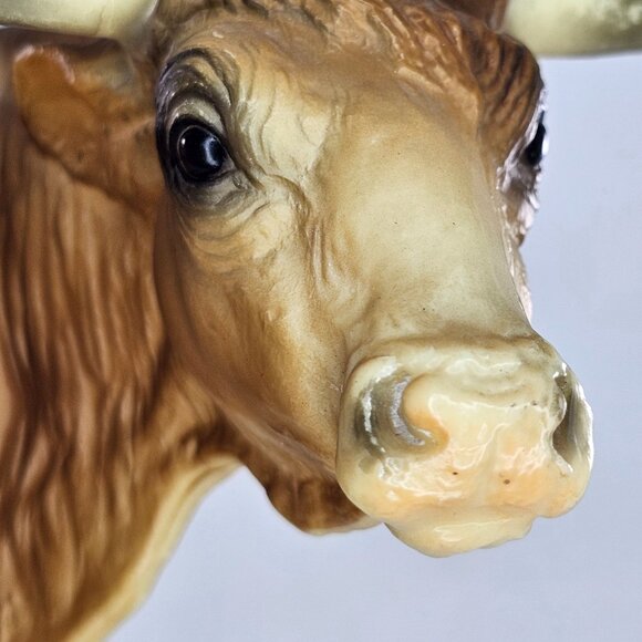 Breyer Texas Longhorn Bull Cow #75 Black Eye Shading - Picture 13 of 16